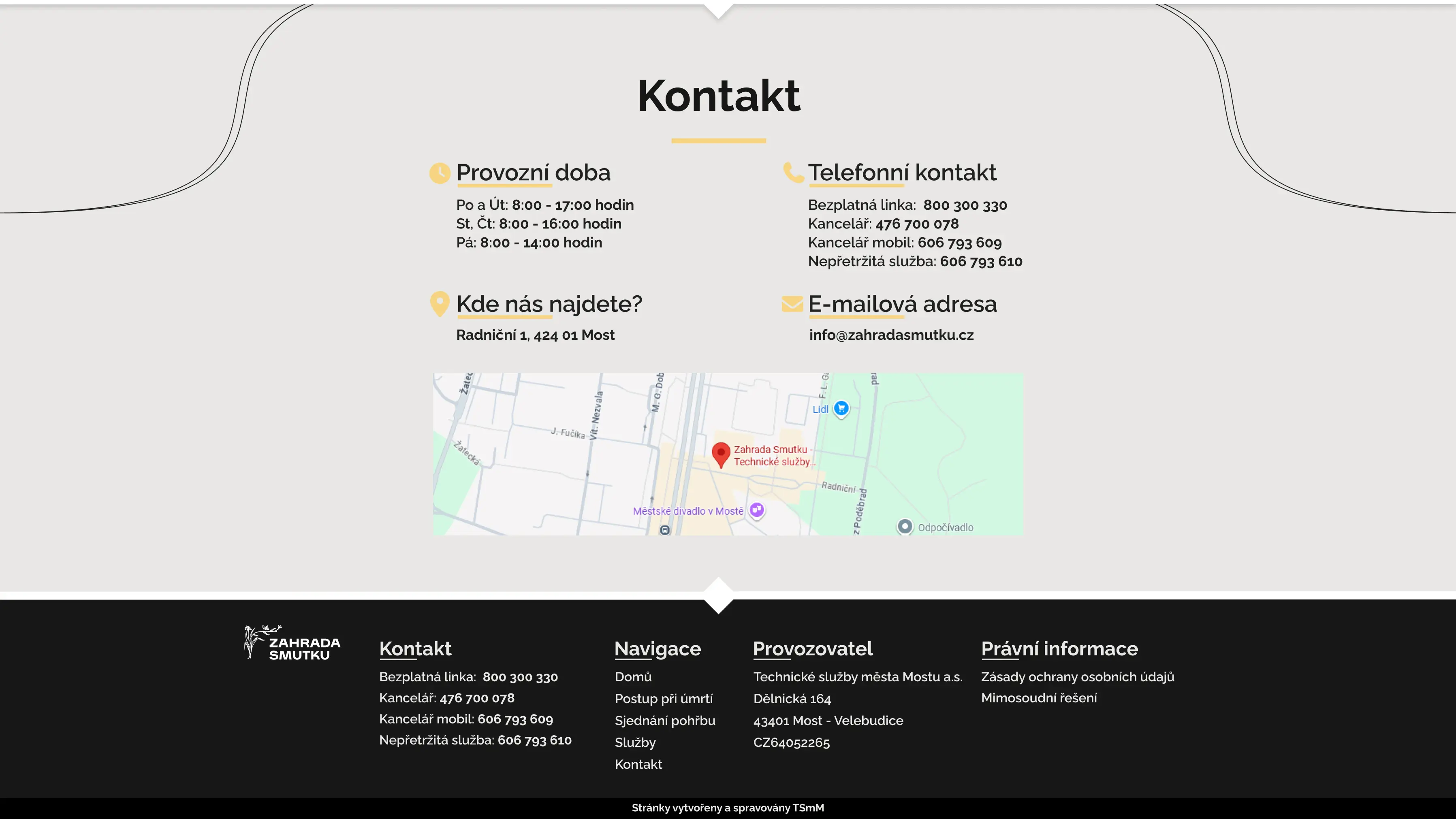 Kontakt sekce